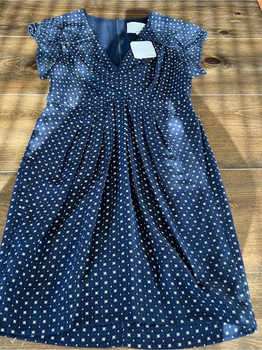3.1 PHILLIP LIM Navy Star Pattern 100% Silk Dress-size 8